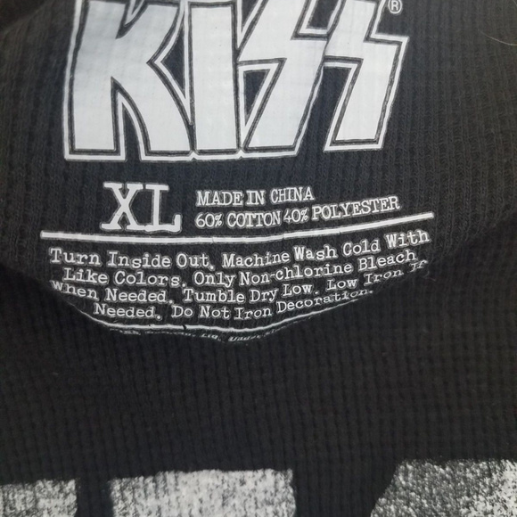 Men's Kiss L/s Thermal Shirt Black And Bugundy XL - Picture 3 of 3